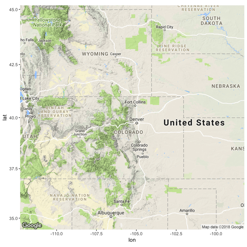 Add a Basemap to an R Markdown Report Using ggmap | Earth Data Science ...